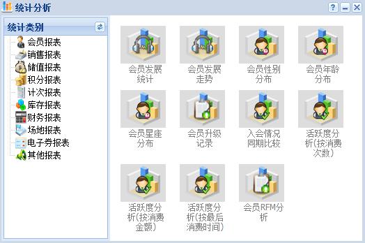一卡易会员管理软件统计分析模块介绍
